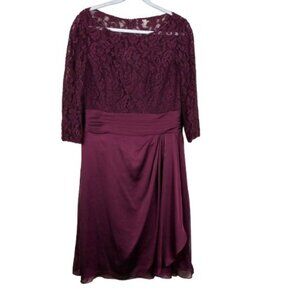 NWT Jade by Jasmine Cranberry Lace Midi Dress SZ 10 J165066 MOB Gala Cocktail